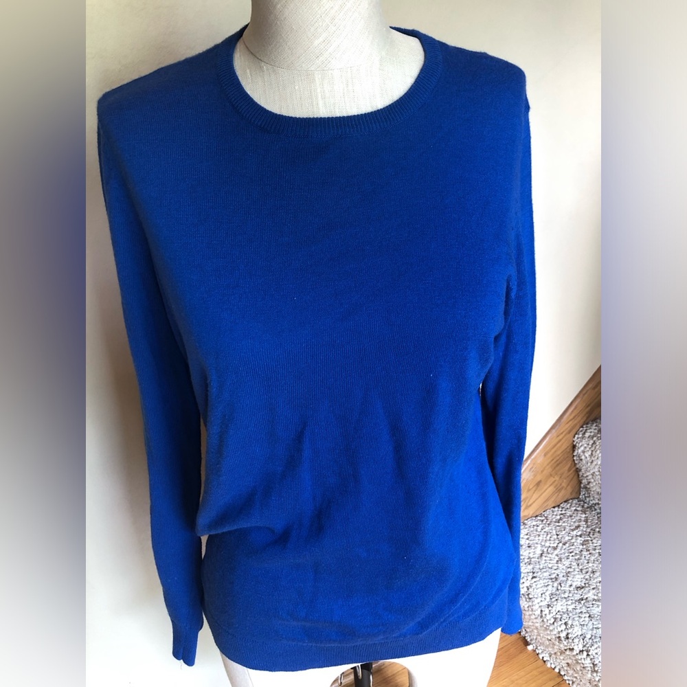 J McLaughlin marine blue pullover sweater cotton blend size s
